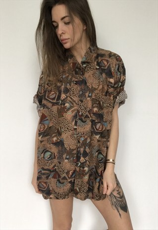 PATTERNED OVERSIZED RETRO VINTAGE UNISEX FESTIVAL SHIRT