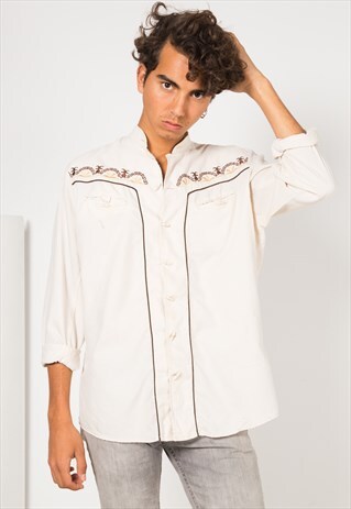 VINTAGE 80S LONG SLEEVE SHIRT / S1593