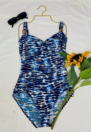 VINTAGE 90'S ABSTRACT WAVE PATTERNED SWIMSUIT