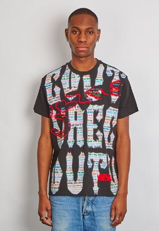 RARE VINTAGE 90'S VERSACE BLACK LOGO PRINT T-SHIRT