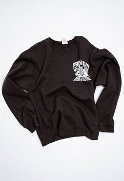 Vintage 90s College Black Spellout Pullover Sweatshirt Women