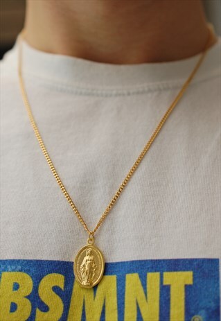 24" GOLD VIRGIN MARY NECKLACE