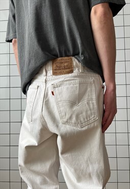 Vintage LEVIS 550 Jeans Denim Pants 80s Orange Tab / Beige