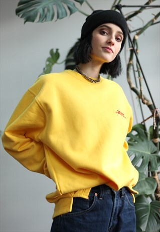 VINTAGE DHL VETEMENTS STYLE OVERSIZED YELLOW SWEATSHIRT