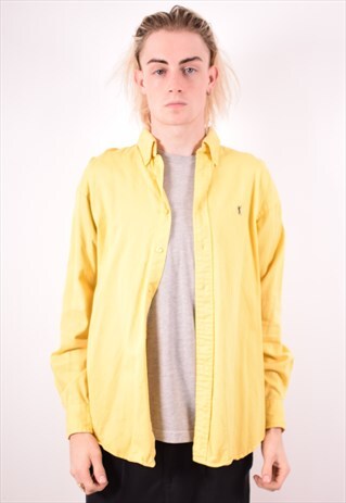 YVES SAINT LAURENT MENS VINTAGE SHIRT MEDIUM YELLOW 90S