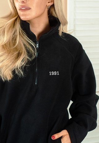 PERSONALISED YEAR FLEECE JACKET - BLACK