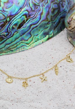 Seaside Anklet in Yellow Gold vermeil