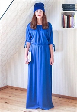 Bright blue long maxi dress