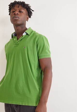 VINTAGE TOMMY HILFIGER SHORT SLEEVE POLO TOP GREEN
