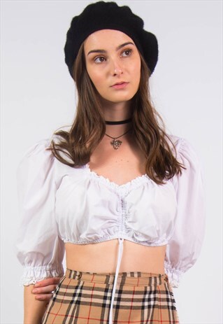 VINTAGE 90'S MILK MAID BARDOT TOP