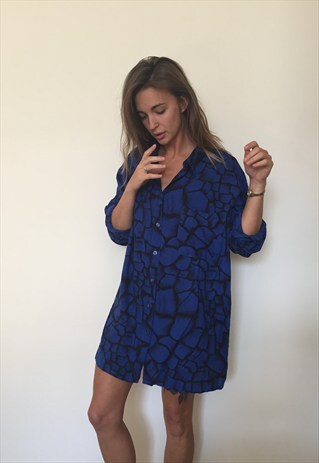 CRAZY PATTERNED VINTAGE RETRO FESTIVAL OVERSIZED SHIRT