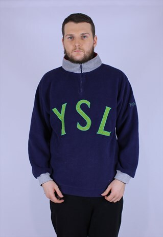 YVES SAINT LAURENT VINTAGE BIG LOGO FLEECE