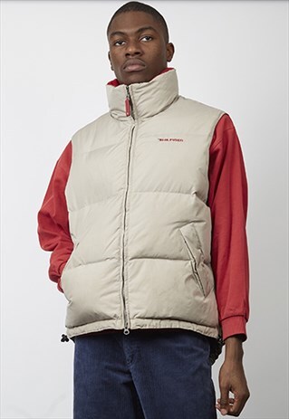VINTAGE 90'S TOMMY HILFIGER BEIGE PUFFER GILET