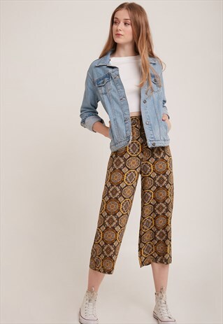 CROPPED CULOTTE TROUSERS - MULTICOLOR