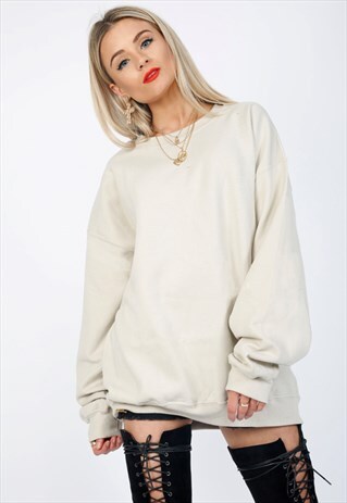 BASIC OVERSIZED BOYFRIEND SWEATER SAND NUDE