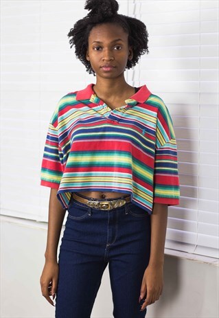 VINTAGE POLO RALPH LAUREN CROP TOP LOGO REWORKED 90S XL 8