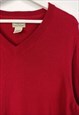 VINTAGE L.L.BEAN JUMPER V NECK IN RED S