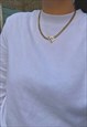 CEASER. GOLD T-BAR CHAIN NECKLACE