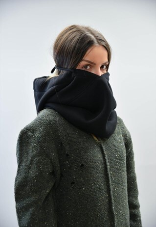 BLACK PROTECTIVE SCARF/UNISEX HOOD/FACE COVERING/F2173