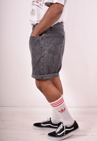 LEVI'S 550 MENS VINTAGE DENIM SHORTS W36 GREY 90S