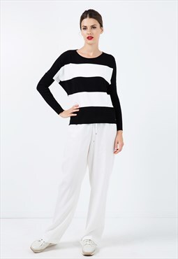 Black and White Striped Sweater