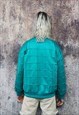 TEXTURED SWEATSHIRT SQUARE PATTERN JUMPER CHECK TOP IN GREEN