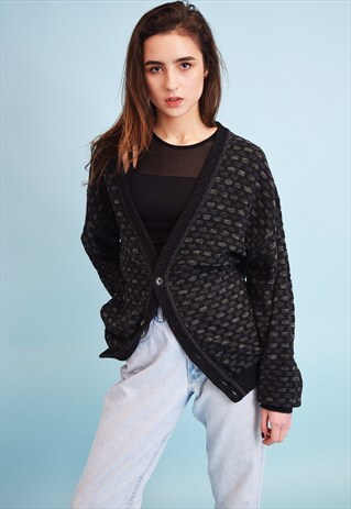 90'S RETRO GRUNGE KNITTED JAZZY DADS CARDIGAN TOP