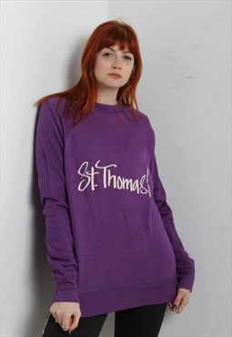 Vintage 80's St Thomas Tourist Sweatshirt Purple
