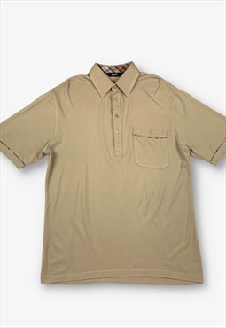 Vintage Gabicci Polo Shirt Beige Large BV18966