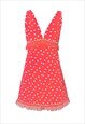 1950s Vintage Red Backless Sweet Heart Mini Sun Dress