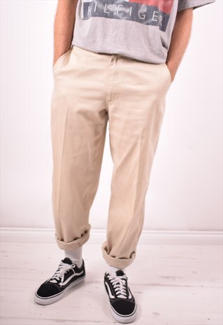 AVIREX MENS VINTAGE TROUSERS W34 L34 BEIGE 90S