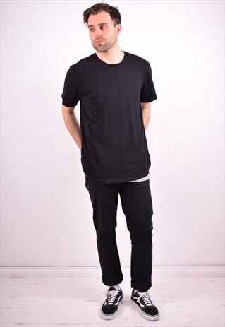 CALVIN KLEIN MENS VINTAGE T-SHIRT TOP LARGE BLACK 90'S