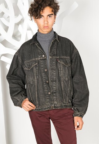 VINTAGE 80'S LEVI'S BLANKET DENIM JACKET / S0323