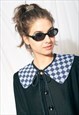 VINTAGE COLLAR REWORKED CHECKED DETACHABLE REVERSIBLE