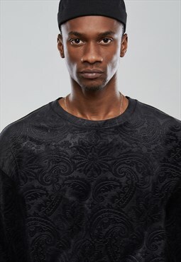 Black Sweatshirt with Ethnic Style, Quality Fabric