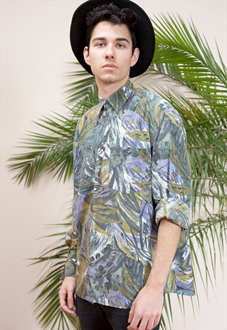 ABSTRACT PRINT VINTAGE BUTTON UP SHIRT FROM THE 90S