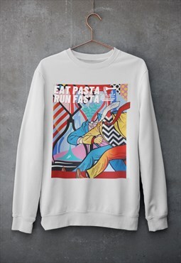 Pasta italy 90s Sweatshirt sweater Grey