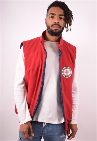 HENRI LLOYD MENS VINTAGE GILET XL RED 90S