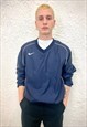 Vintage NIKE Y2K drill aviation light v-neck navy sweatshirt