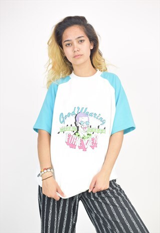 VINTAGE 90'S FUNKY SHORT SLEEVE SWEATSHIRT