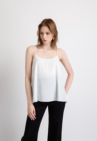RUE CROSS STRAPPED COLD SHOULDER UNDERSHIRT ECRU