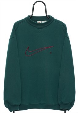 Vintage Nike Big Logo Green Sweatshirt Womens
