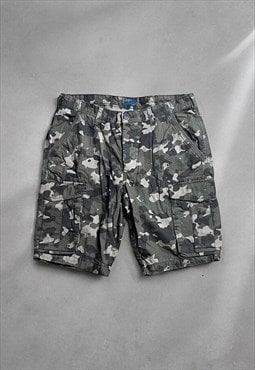 Vintage Mens Camo Utility Cargo Shorts