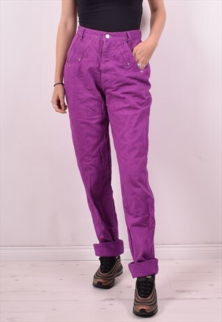 WOMENS VINTAGE JEANS W28 L37 PURPLE 90S