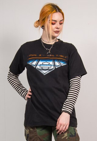 HARLEY-DAVIDSON 90'S BLACK AUSTIN TEXAS T-SHIRT
