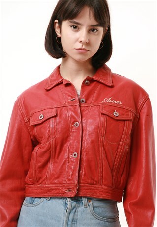 80S VINTAGE USA LEATHER LINED BOMBER JACKET 1012