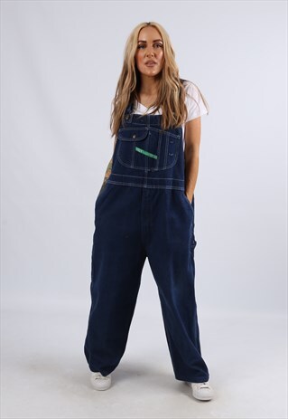 VINTAGE KEY DENIM DUNGAREES PLUS SIZE UK 20 3XL XXXL (AAU)