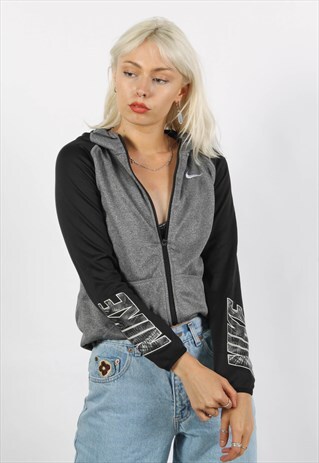 VINTAGE NIKE ZIP UP HOODIE GREY