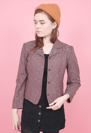 VINTAGE BURBERRY PAISLEY PATTERNED BLAZER JACKET /R8114