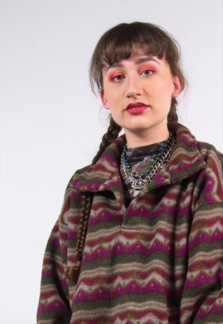VINTAGE 90'S ABSTRACT PATTERN FLEECE